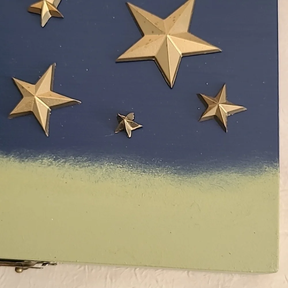 HANDCRAFTED & DECORATED MOON & STAR WOODEN BOX